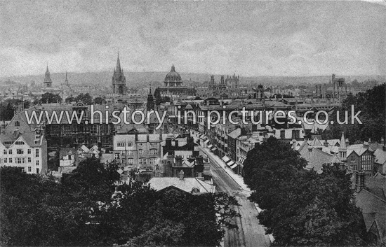 Oxford from Magdalen College Tower, Oxford, Oxfordshire. c.1909
